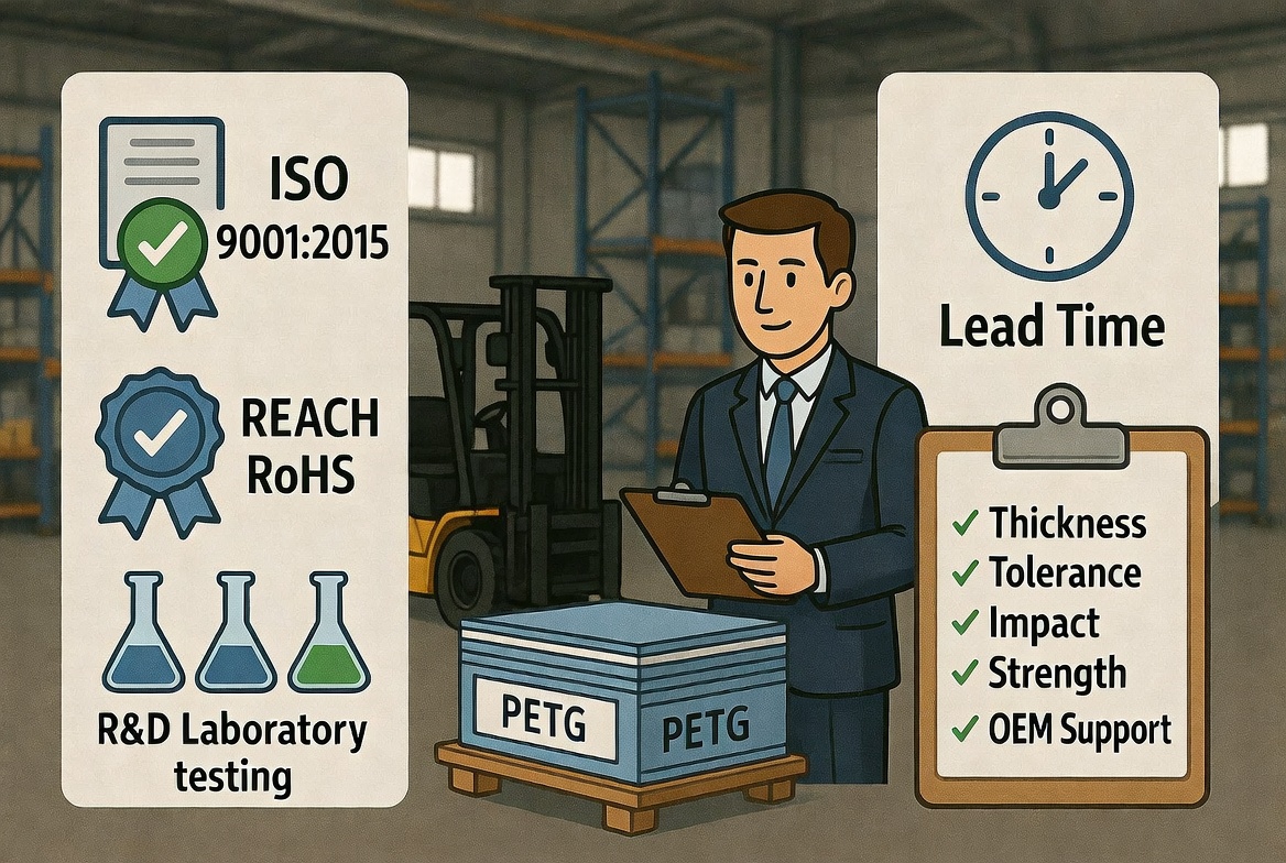 Контрольный список оценки качества листов PETG