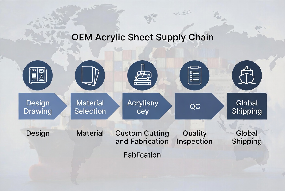 Рабочий процесс цепочки поставок OEM-производителей акриловых листов