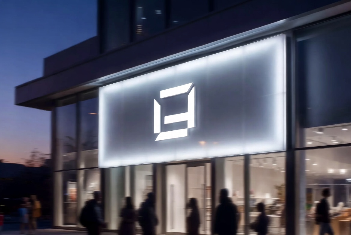 Современная акриловая вывеска витрины